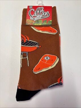 Sillies Brown Steak & Grill Novelty Socks